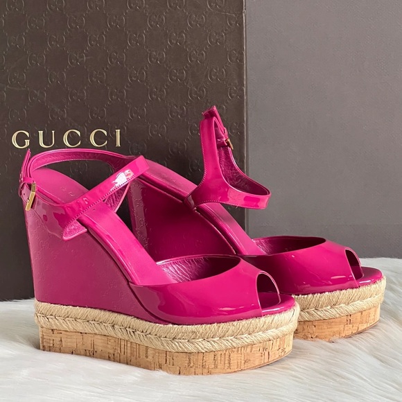 Gucci Shoes - AUTHENTIC GUCCI MONOGRAM HOT PINK SANDALS